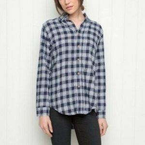 New long sleeve blue brandy melville flannel shirt